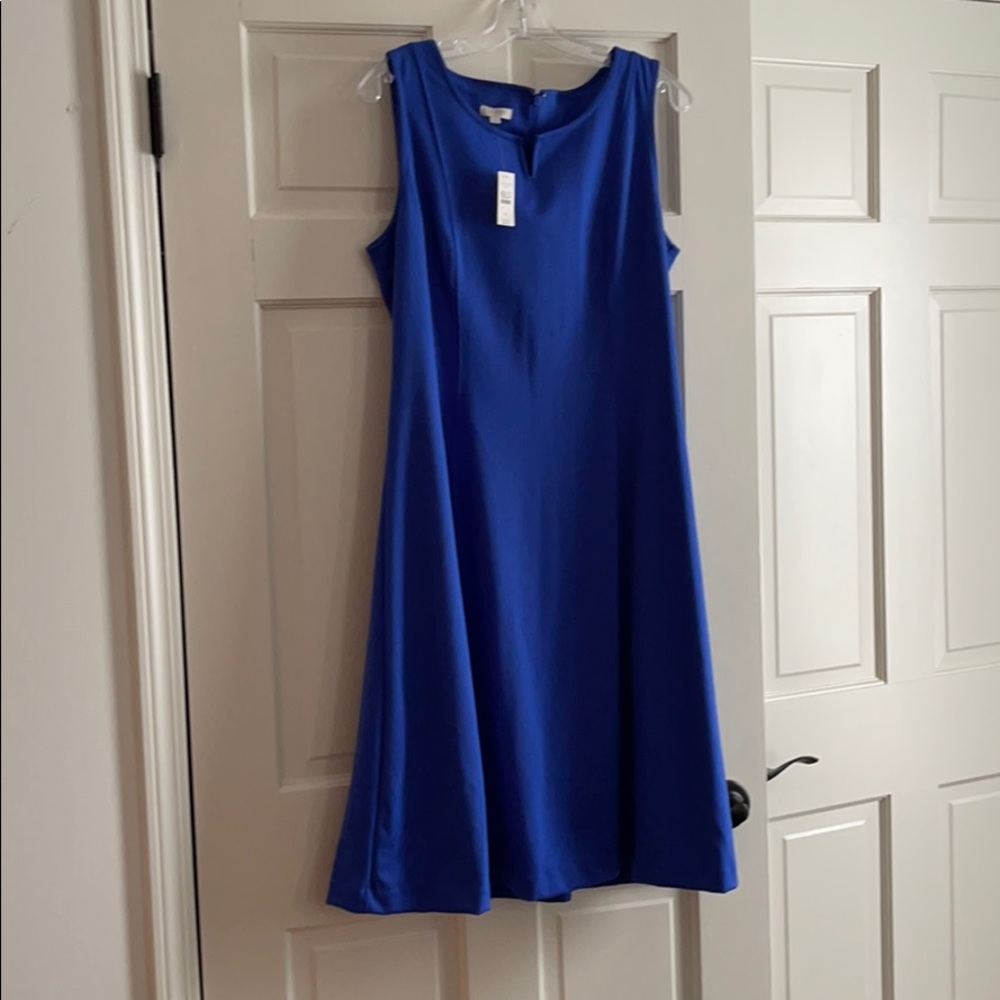 Talbots notched neck fit and flare dress